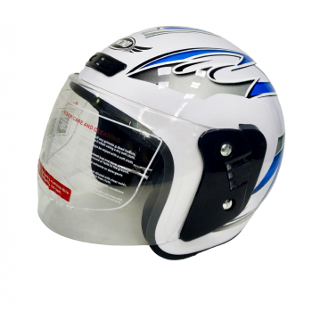 Шлем открытый CONCORD XZH03 белый глянец (с рисунком) РАЗМЕР M